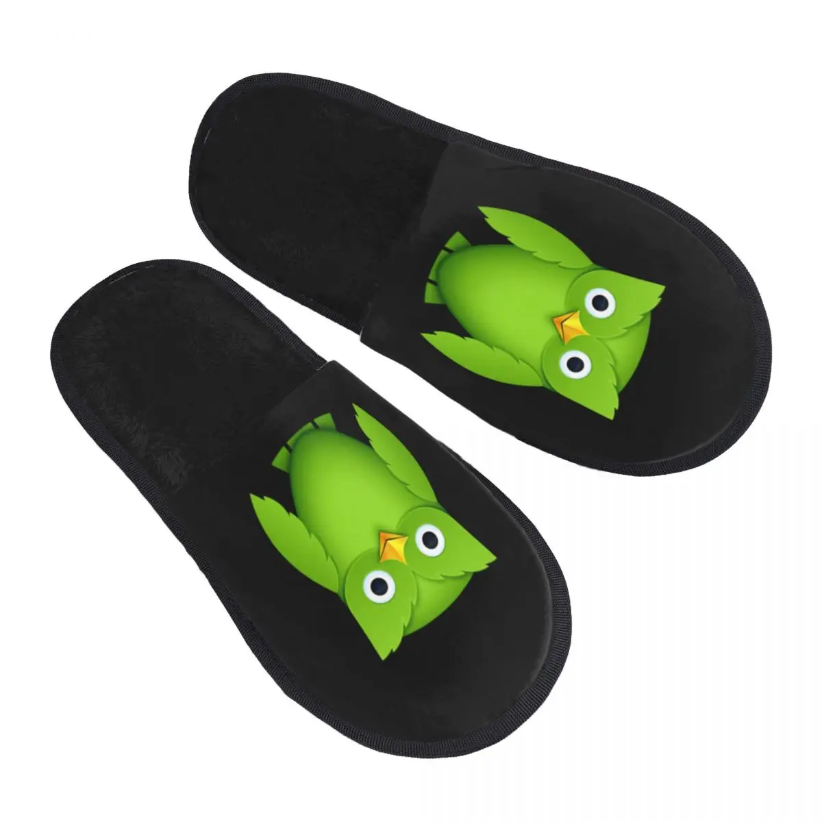 

Custom Duolingos Soft Memory Foam House Slippers Women Cozy Warm Anti-skid Sole Slipper