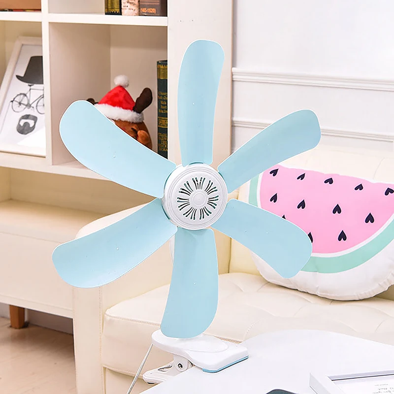 Office dormitory six-blade desktop electric fan clip fan small bedside fan student school home hair dryer