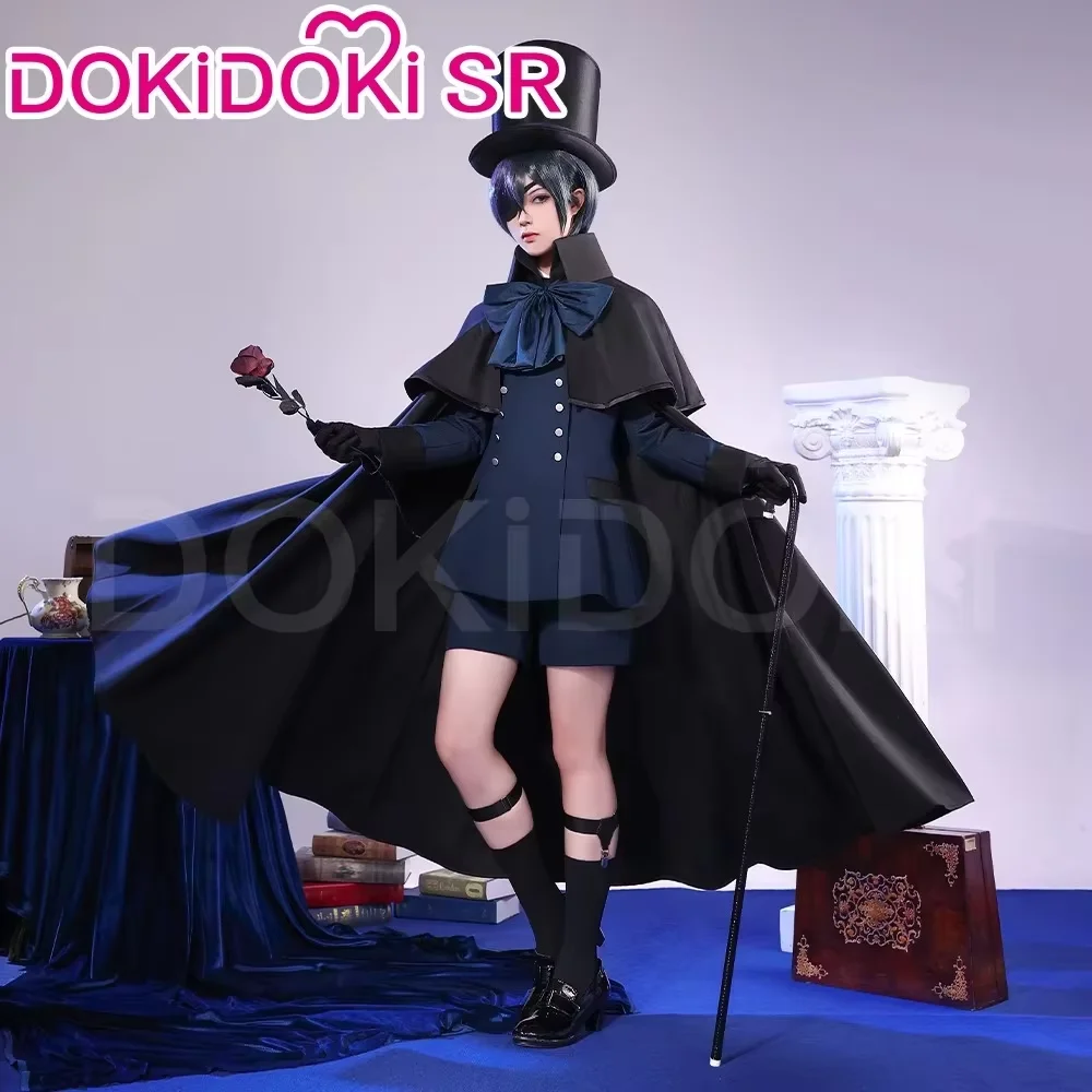 IN STOCK Ciel Phantomhive Cosplay Anime Black Butler【S-3XL】DokiDoki-SR Kuroshitsuji Ciel Cosplay Wig Hat Plus Size Halloween