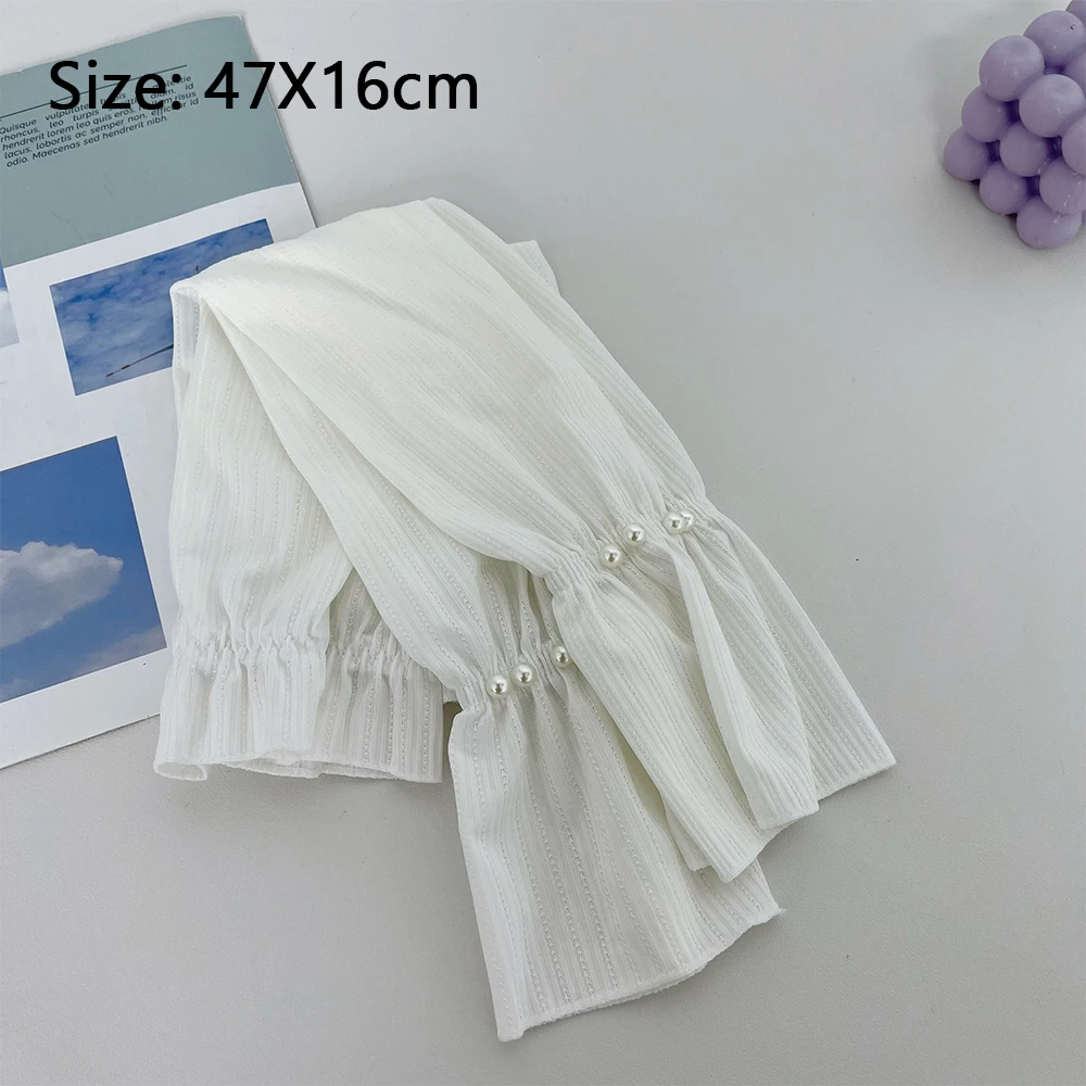 Breathable Pearl Sleeve New Ultraviolet-proof Anti Uv Ice Silk Sleeves Ultrathin Loose Arm Cuff Cover Summer