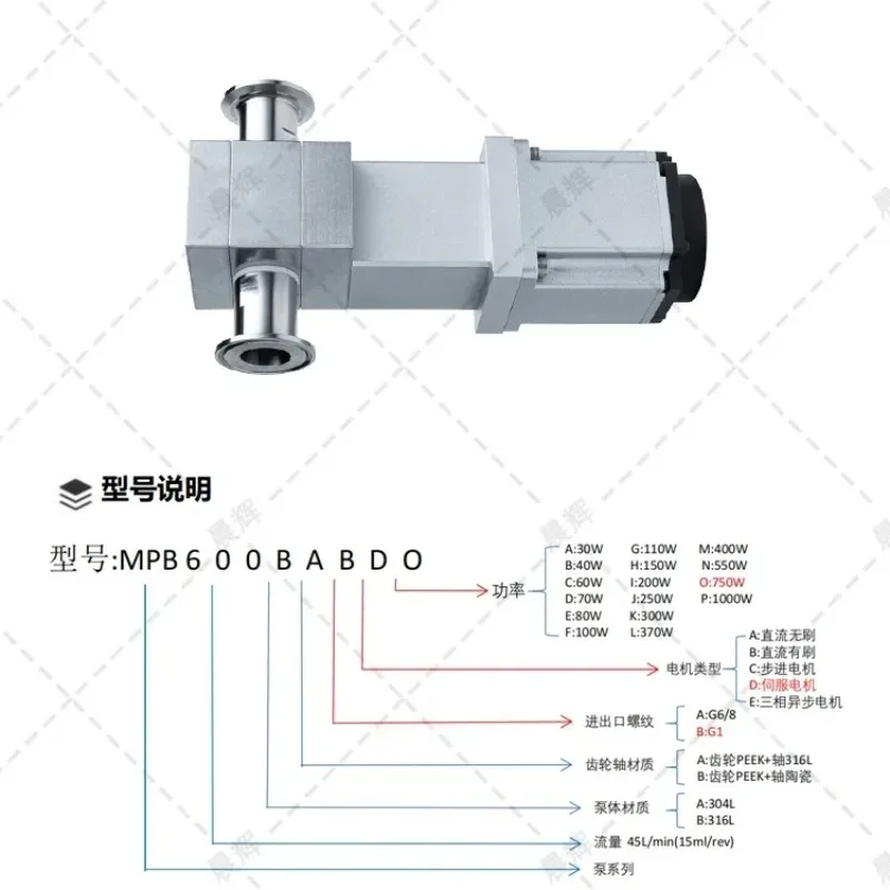 Stainless Steel Pump Head High Precision Paste Filling Metering Servo Motor Large Flow Micro Pump
