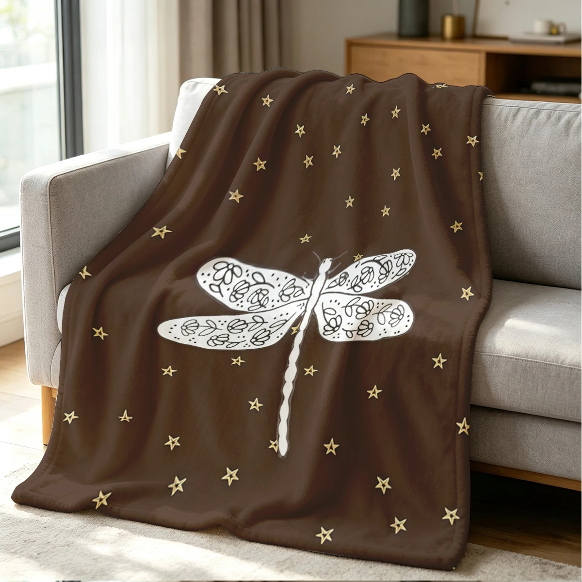 Star Dragonfly Blanket Soft Cozy Throw for Sofa Bed Festive Holiday Decor Gift for Kids and Adults,Lightweight and Warm
