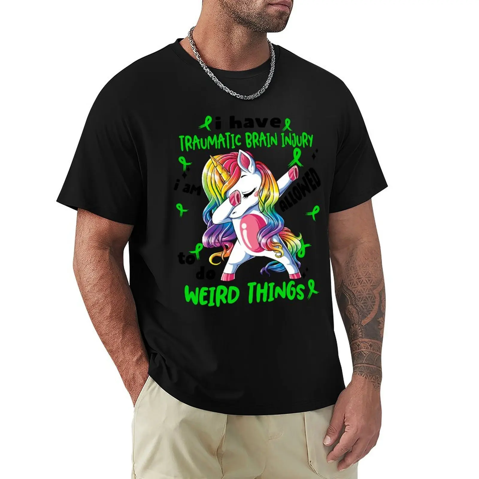 Traumatic Brain Injury Awareness Funny I have Traumatic Brain Injury i'm allowed to do Weird Things! T-Shirt