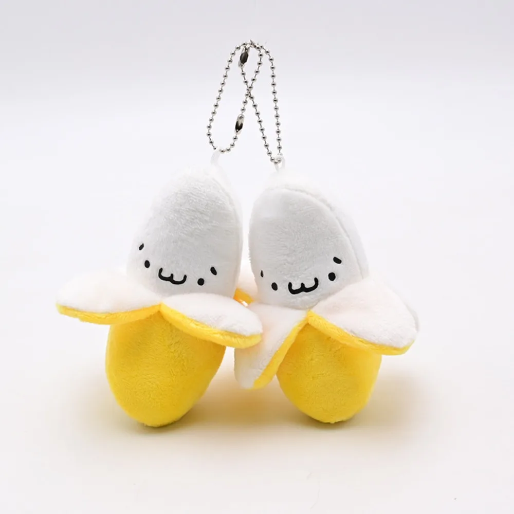 Cartoon Peeled Banana Plush Toy Keychain Backpack Hanging Pendant Keyring Doll Machine Doll Decorative Accessories Ornament