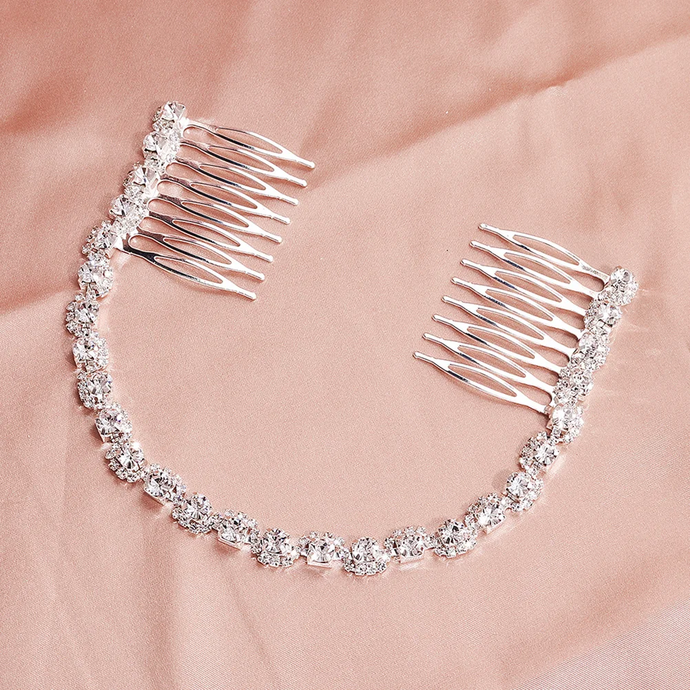

1 pc Crystal Hair Comb Silver Stylish Charming Bridal Headdress For Wedding Party Sweet Alloy Dance Accessory Hairpin