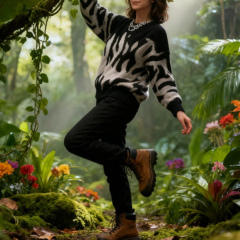 

Свитер Harajuku, модная уличная одежда, женская эстетичная одежда Y2k, верхняя портретная черная уличная одежда, мужской готический пуловер, осенний вязаный свитер