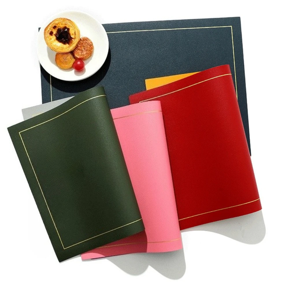 Kitchen Table Mat Double-sided Leather Placemat Kitchen Non-Slip Mats Heat-Resistant Placemats Home Hotel Dining Table Pads
