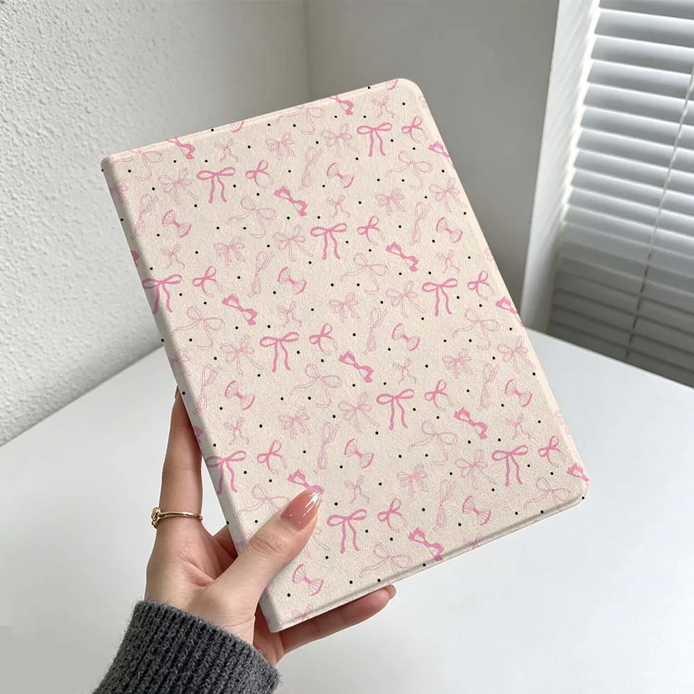 Minimalist Pink Bow Pattern For Samsung Galaxy Tab S11 S10 S9 S8 S7 S6 A11 A9 A8 Lite FE Plus Soft Inch Tablet Case Cover