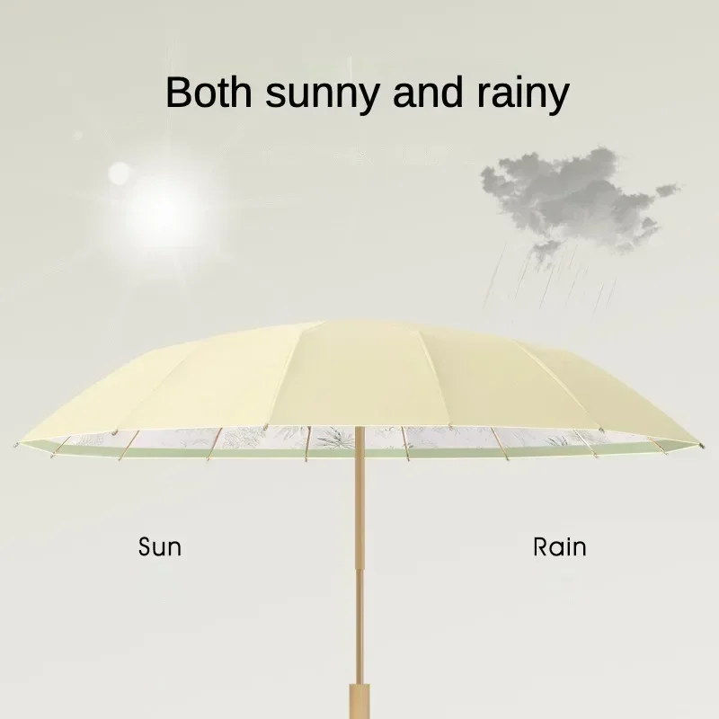 French Retro 16 Bone Sun Protection UV Umbrella Women Large Windproof Sunproof Sunshade Female Folding Sunny and Rainy Umbrellas