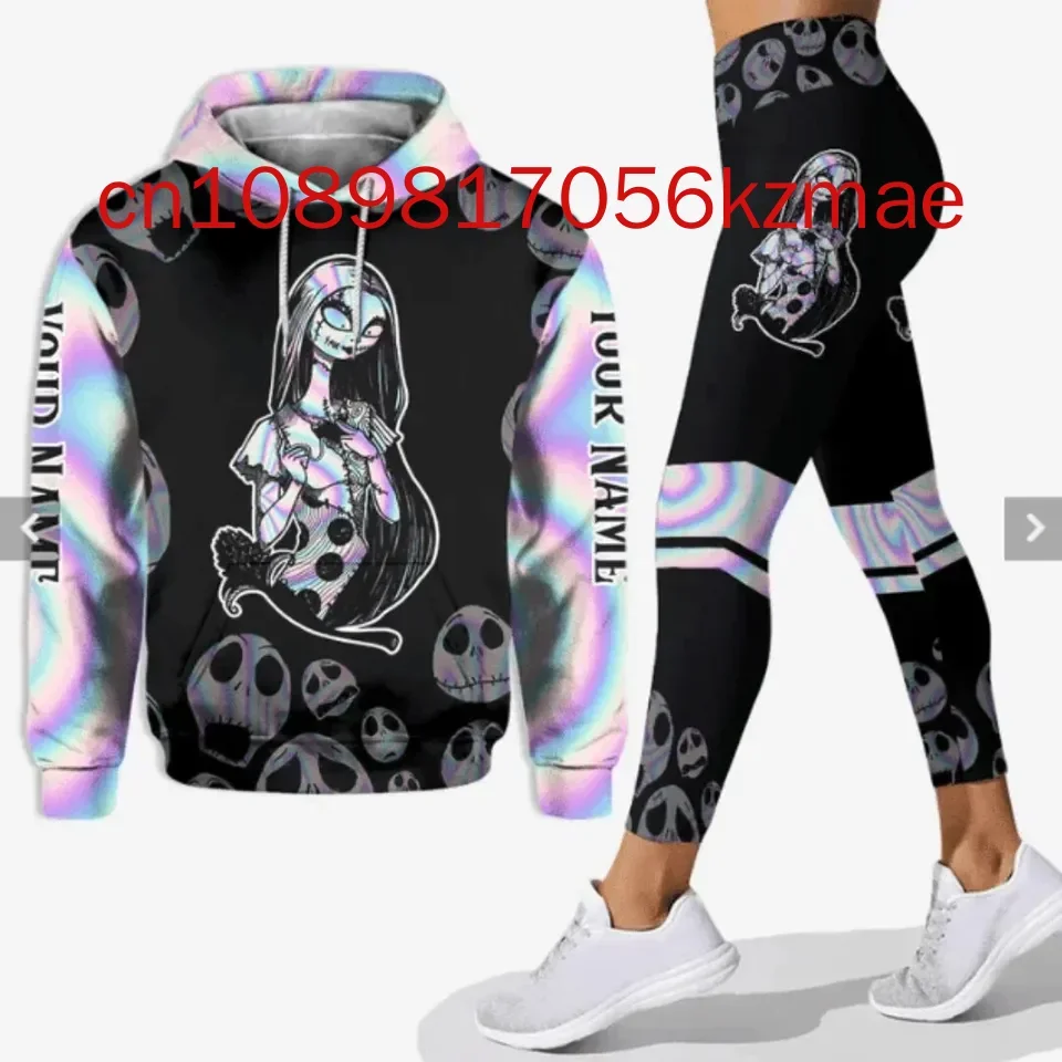 2024 New Disney Sally Hoodie And Leggings Women\'s Custom Nightmare Before Christmas Hoodie Yoga Pants Sweatpants Fashion Sets