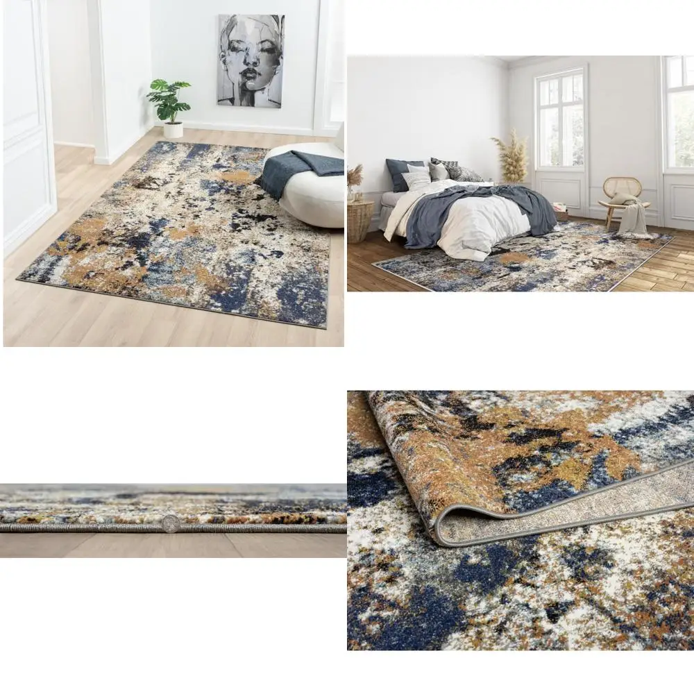 

Keen Home Design Area Rugs - 4x6 Non-Shedding, Abstract Rugs for Kitchen, Living Room, Bedroom, Dining Room, Entryway - Size: 4'