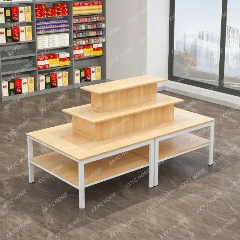 

Q R1 Supermarket Zhongdao Cabinet Cosmetics Shoes Stationery Shelf Maternal and Infant Store Stack Head Display Shelf