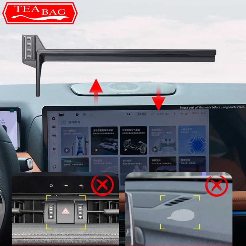 For Xpeng G9 XiaoPeng 2022-2024 Car Mobile Phone Holder Central Control Display Screen Mount Gravity Bracket Stand Accessories