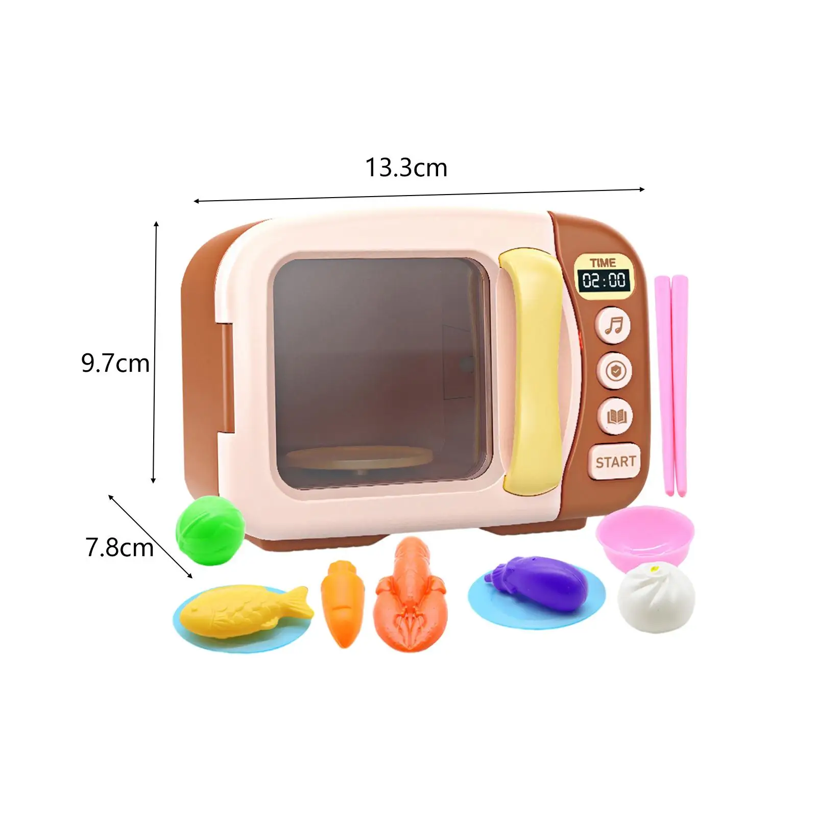 Kitchen accessories and food for children, microwave play for