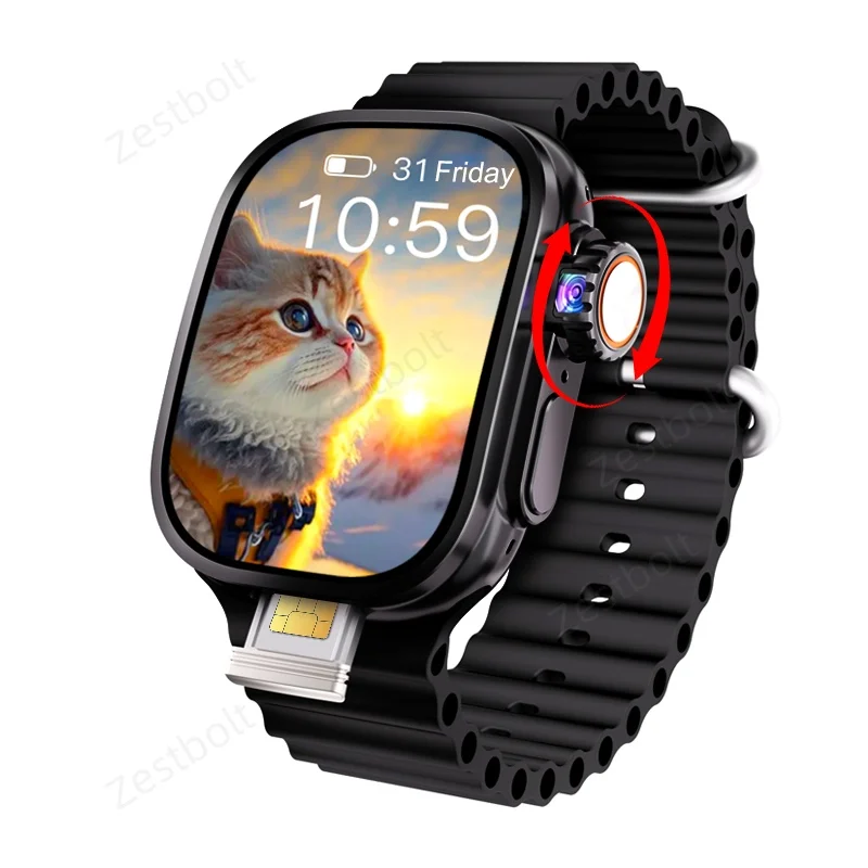 

Curved Display S10 Ultra 3 Smartwatch JC02 Pro Smart Watch With 190° Rotary Camera NFC GPS WIFI Compass 2.26inch Amoled Screen