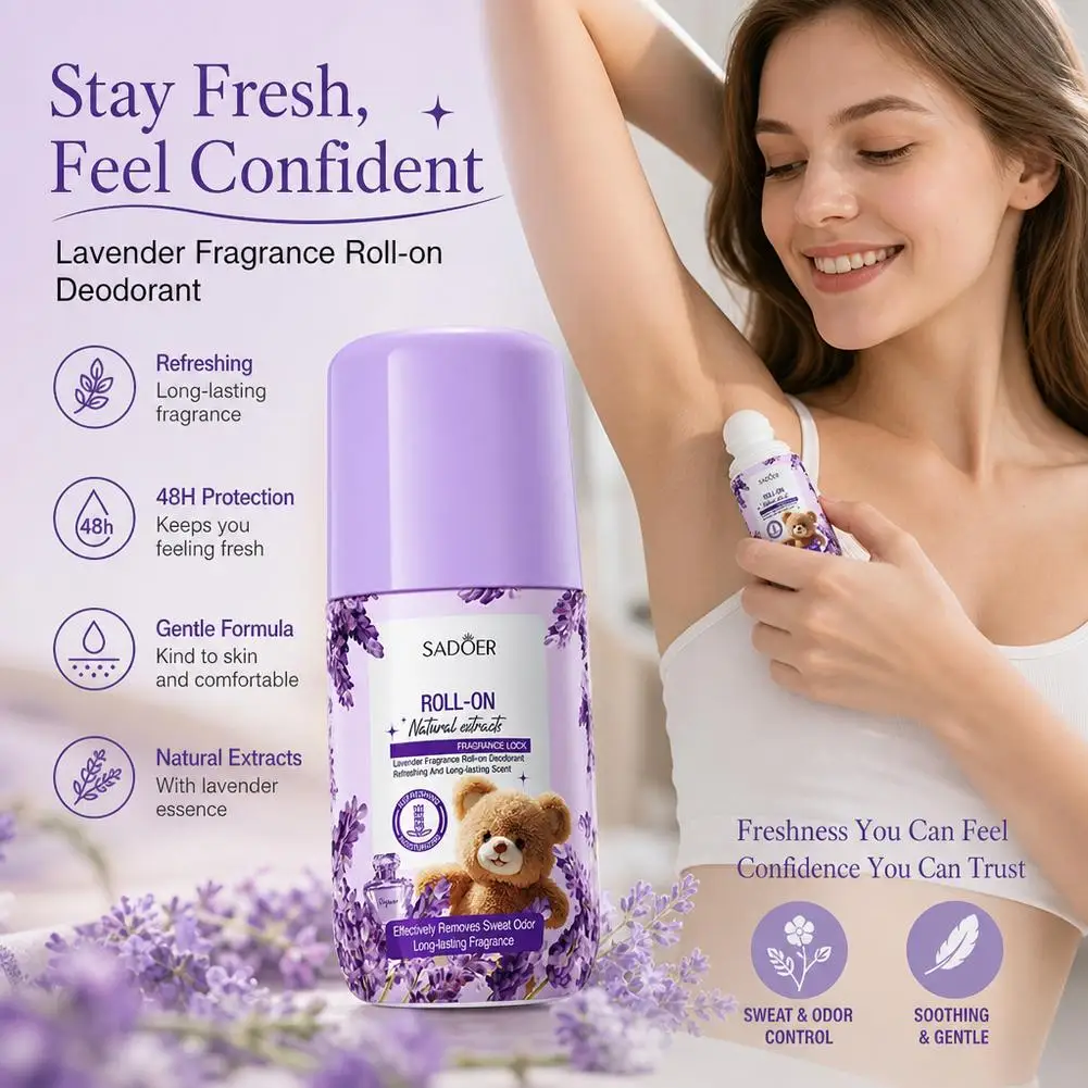 SADOER Bear Osmanthus Roll-On Deodorant Long Lasting Fragrance Sweat Daily Workout Office Deodorant Fragrance Bead Dew