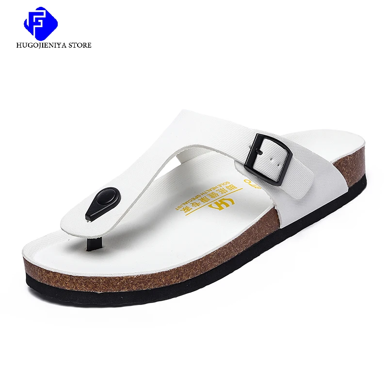 Mens Summer Sandals Casual Leather Beach Slippers Outdoor Male Flip Flops Breathable Half Drag Lightweight Lazy Shoes New Slides