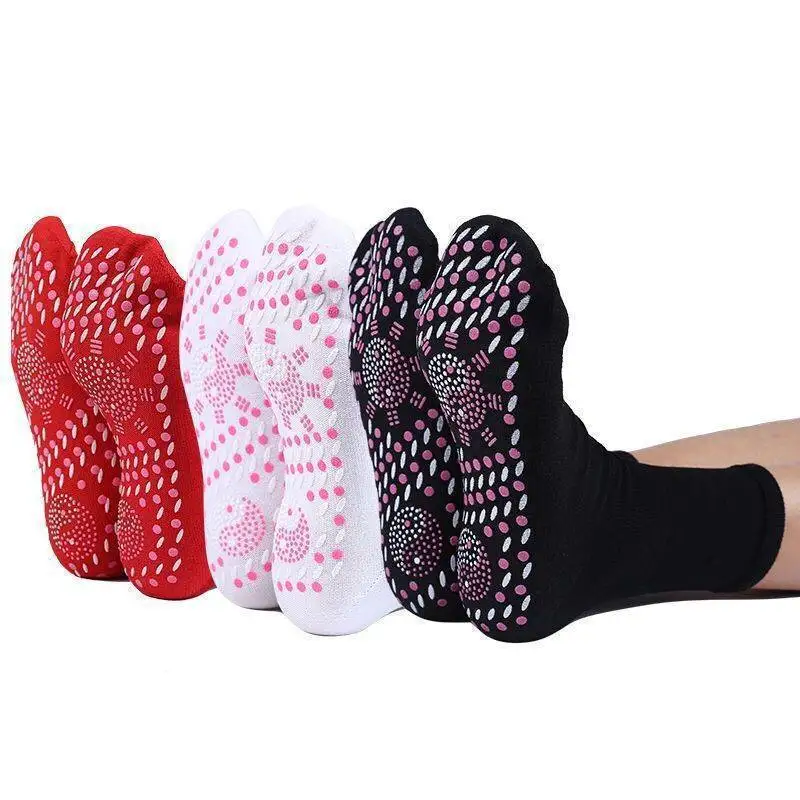 3 pairs of randomly colored women's mid tube socks, sweat wicking, winter self heating, comfortable and casual