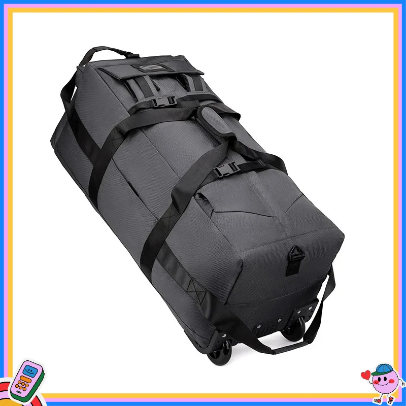 

НОВАЯ винтажная дорожная сумка из ткани Оксфорд, большая вместительная уличная портативная дорожная сумка с колесами, складная сумка для хранения для кемпинга, 85 см