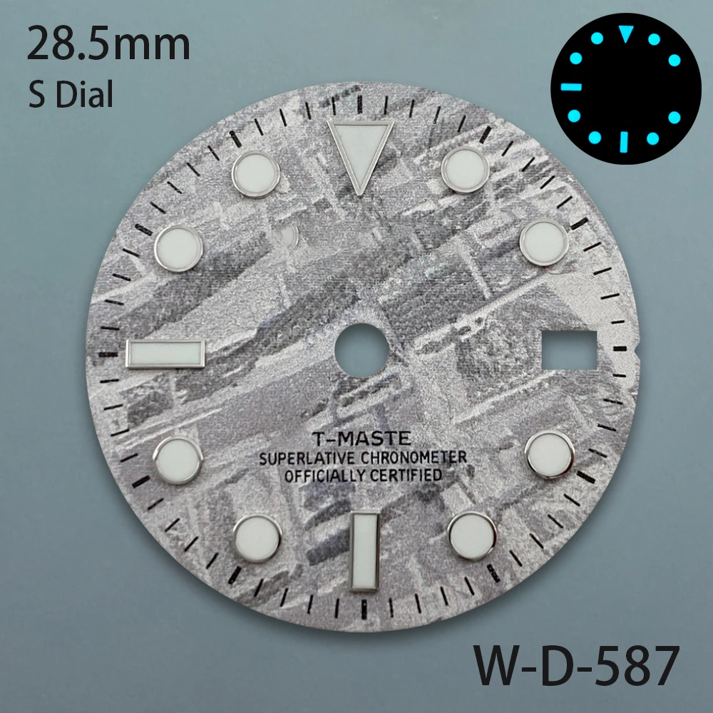28.5 مللي متر S شعار الطلب GMT الطلب صالح NH34 اليابان حركة الجليد الأزرق مضيئة ساعة تعديل الملحقات