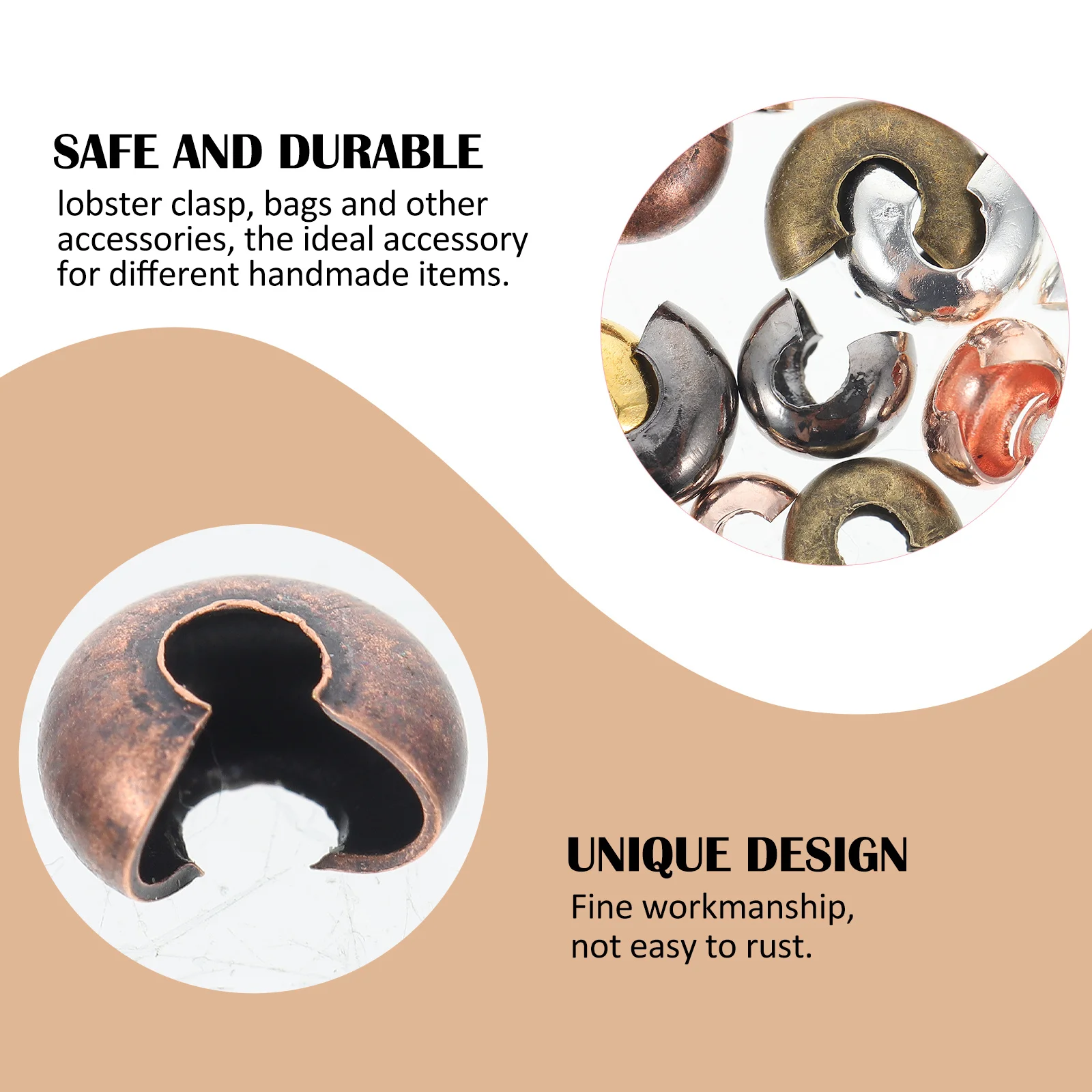 300Pcs Jewelry Crimp Beads Position Reusable Open DIY Accessories Necklace Bracelet Keychain Supplies Crimp Bead