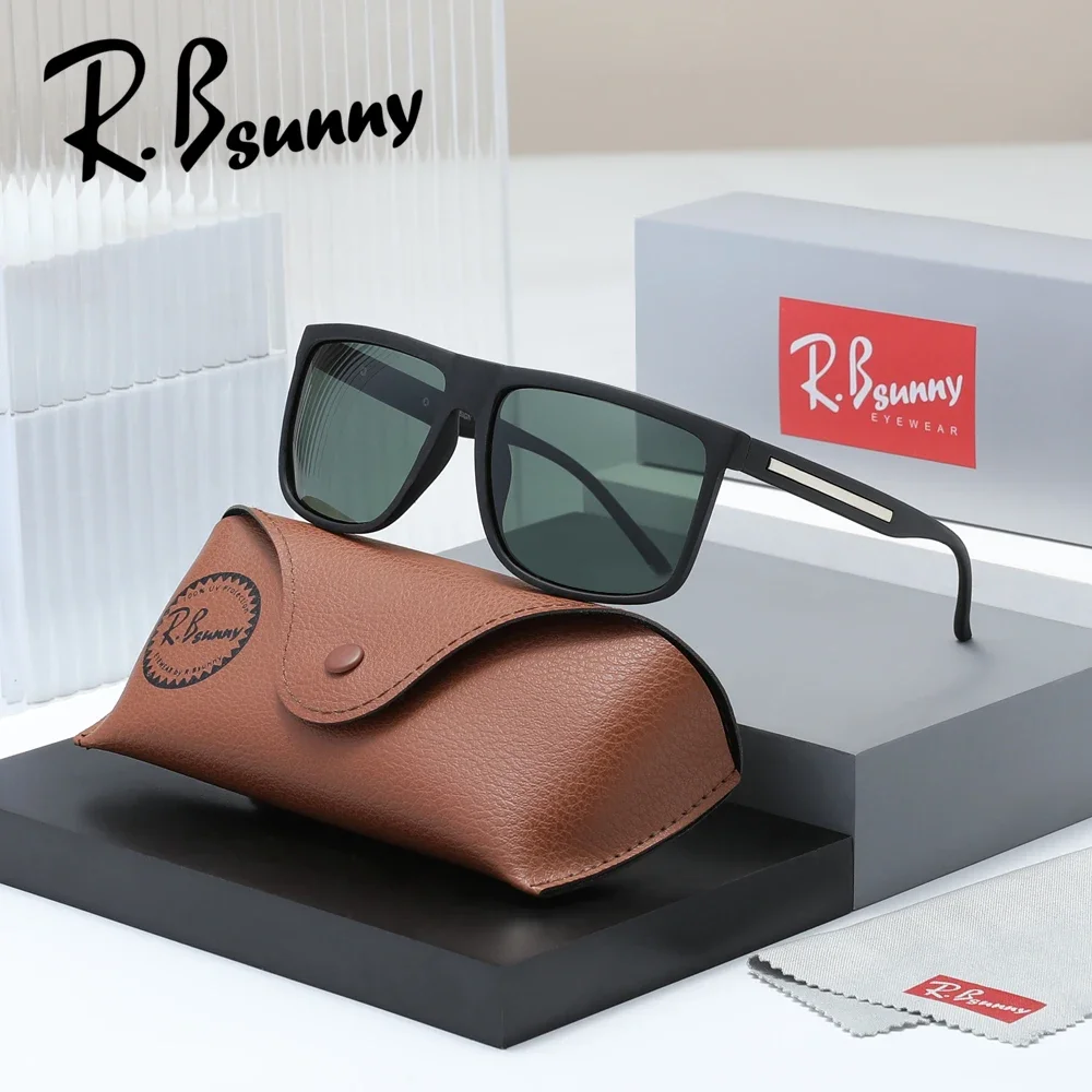 RBsunny موضة خمر النظارات الشمسية الرجال الاستقطاب UV400 نظارات كاجوال النساء مستطيل إطار كبير العصرية في الهواء الطلق النظارات #3