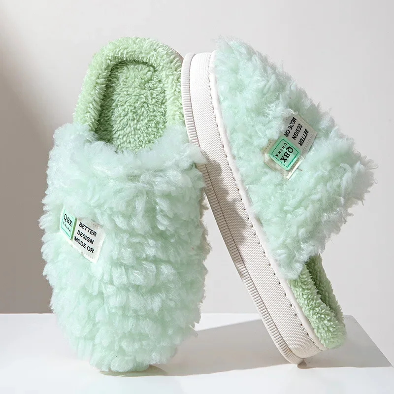 Winter Warm Indoor Fluffy Plush Home Slippers Cute  Women Men Girls Slippers Kawaii Flat Cartoo Slides Shoes