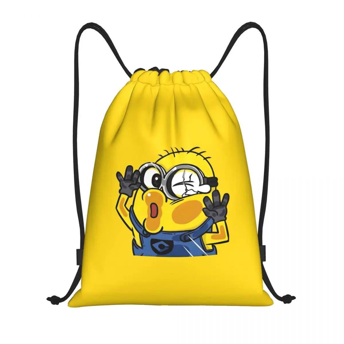 

Custom M-Minions Drawstring Bag Men Women Portable Sports Gym Sackpack Cute Cartoons Shopping Storage Backpacks