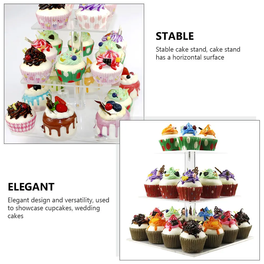 

Cake Stand Display Counter for Cupcake Clear Transparent Multifunctional Dessert