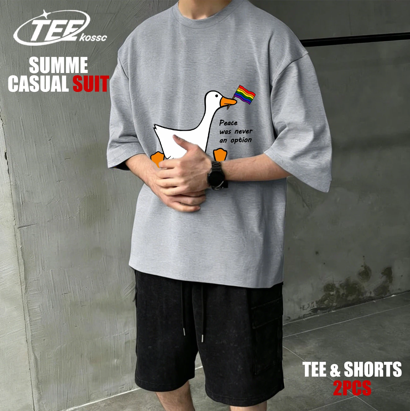 

Мужская футболка с принтом «Мир никогда не был чем-либо кроме вариантом», летние повседневные футболки, универсальный комплект с шортами и круглым вырезом, свободный, мягкий, модный уличный стиль