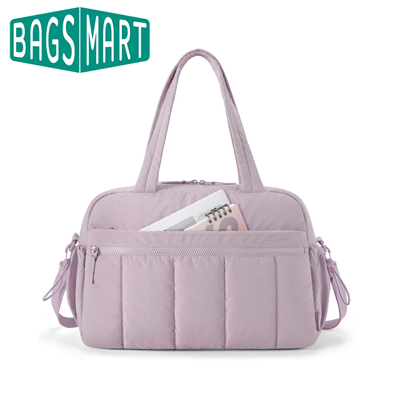 BAGSMART Damska torba podróżna na siłownię z mokrą kieszenią na wodoodpornej torbie Weekender Boston na kabinie lotniskowej