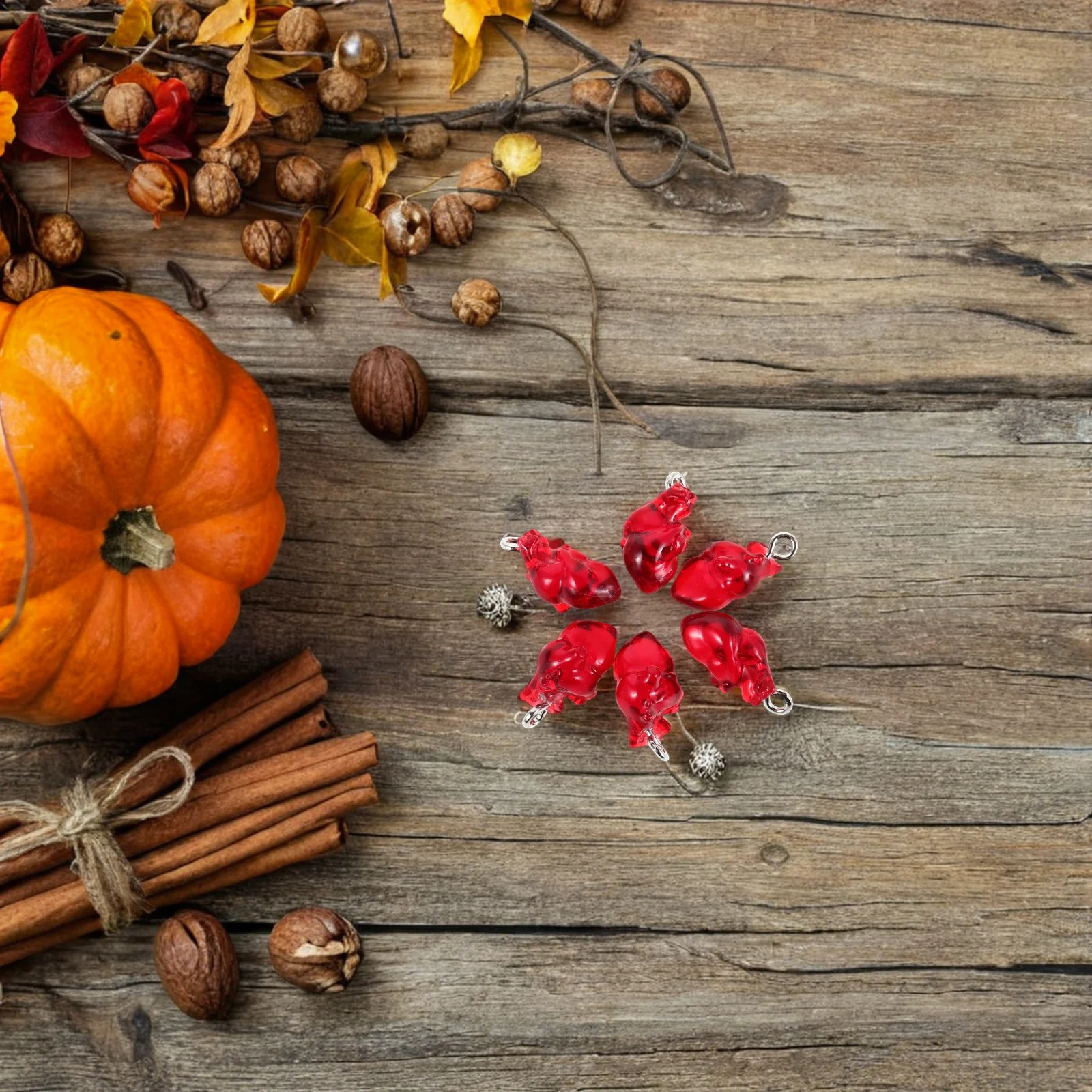 15 قطعة المعلقات على شكل قلب القوطية الأحمر منحوتة السحر DIY بها بنفسك صنع المجوهرات إكسسوارات الهالوين للأقراط والقلائد والأساور