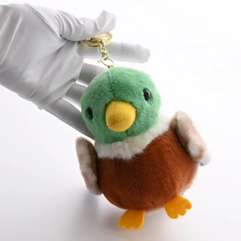 Gevulde sleutelhanger Mallard Duck Bag hanger 4,3 inch pluche dier portemonnee charme rugzak hanger draagbaar voor kinderen