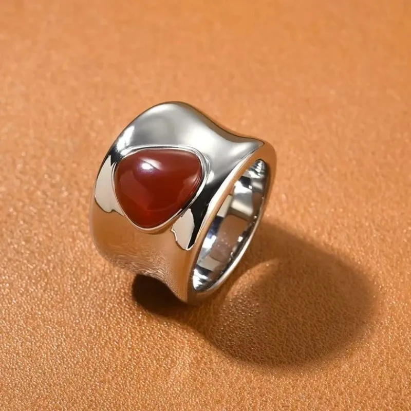 

Fashion Irregular Inlaid Ruby Woman Europe America Charm Gift Jewelry Trend