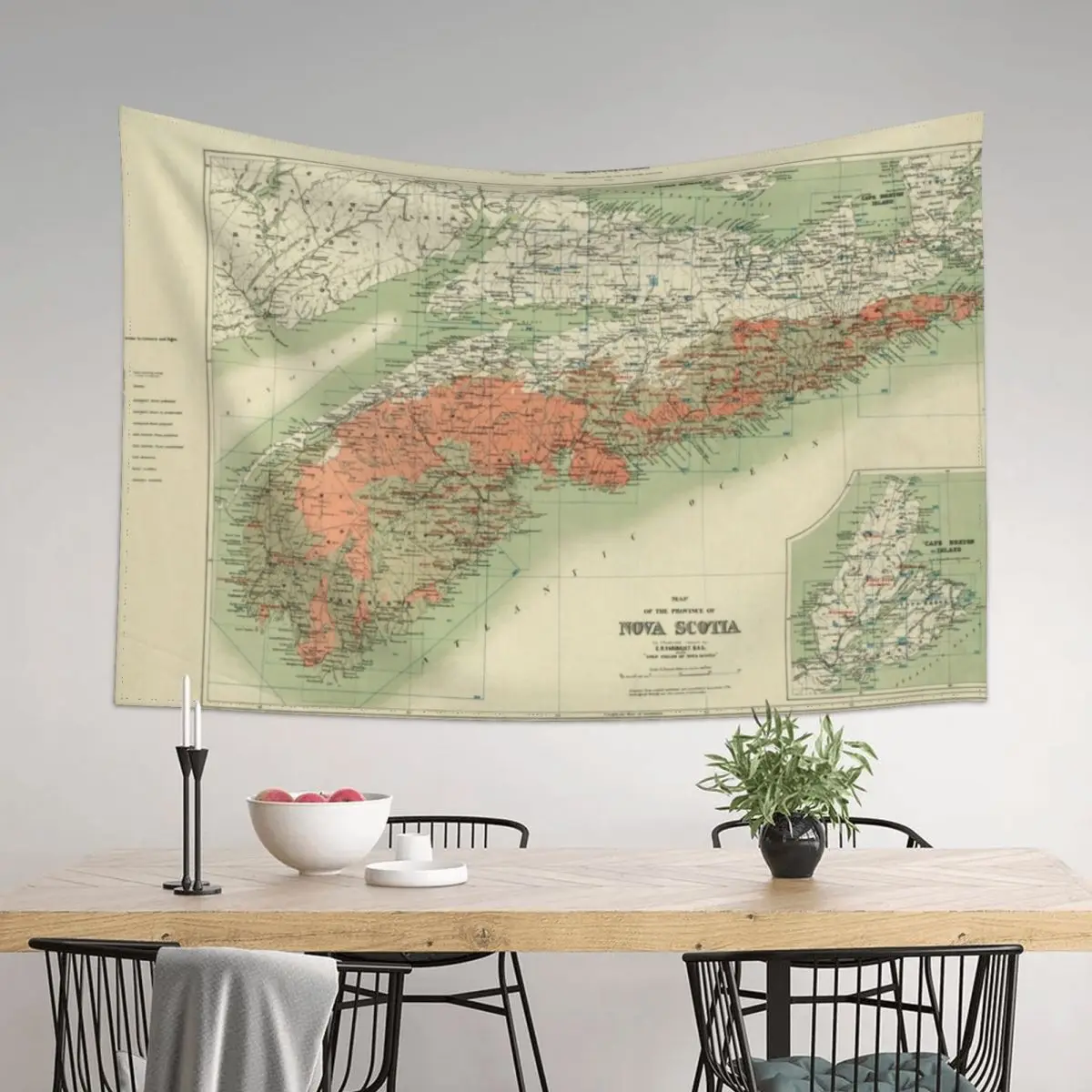 

Vintage Geological Map of Nova Scotia (1906) Tapestry Home Decorating Kawaii Room Decor Wall Decorations House Decor Tapestry