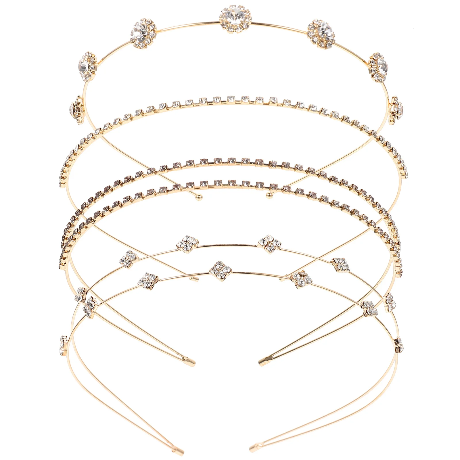 

4Pcs Fashion Rhinestone Hairband Headband Creative Headdress for Christmas Carnival Fancy Dress Party Use