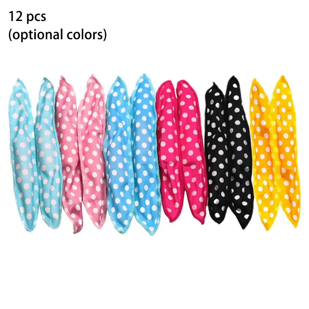 

12Pcs Curler Rollers Set DIY Night Sleep Foam Hair Curler Soft Satin Sponge Pillow Hair Rollers No Heat Household Styling Tools