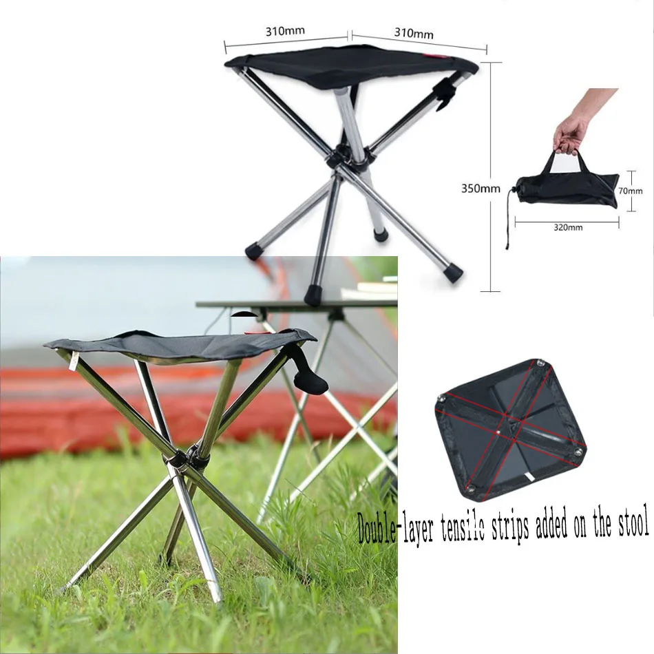 Outdoor Small Folding Triangular Stool Fishing Chairs Camping Multifunction Benches Foldable Stools Household Daily Park chairs image 2