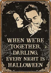 Poster per la famiglia Poster per la famiglia marito e moglie Poster Gomez Addams Morticia Addams sposa novità targa in metallo di latta