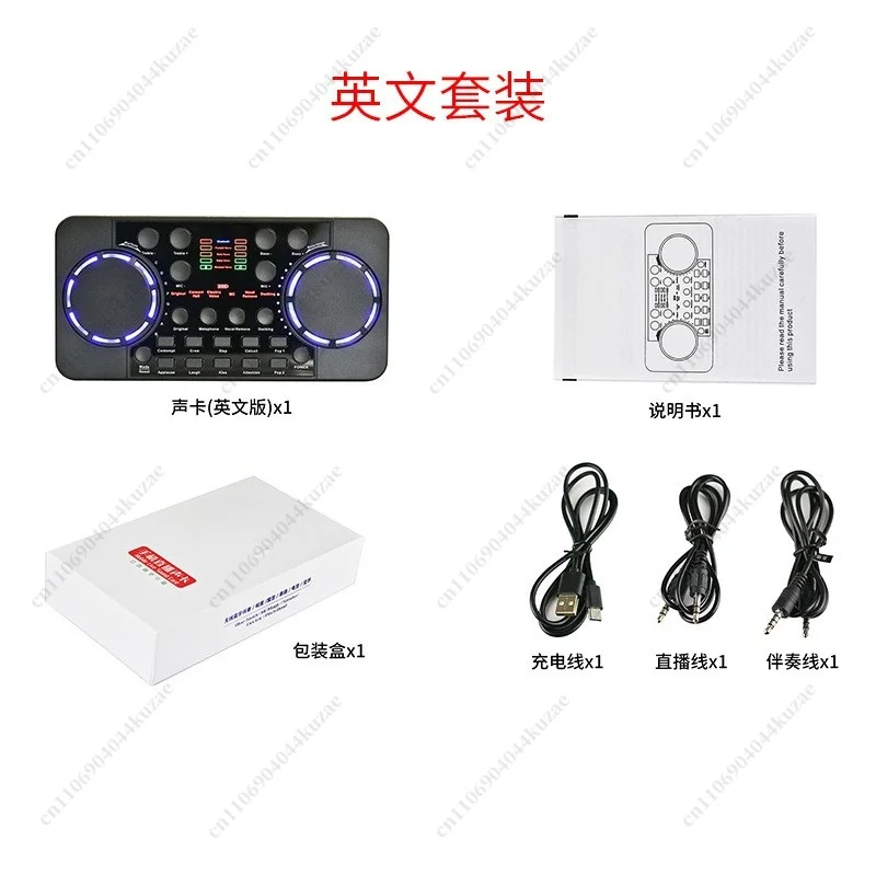 Live Sound Card Set, Compatible with Mobile Phone and Computer, Built-in Bluetooth and Reverb for Streaming