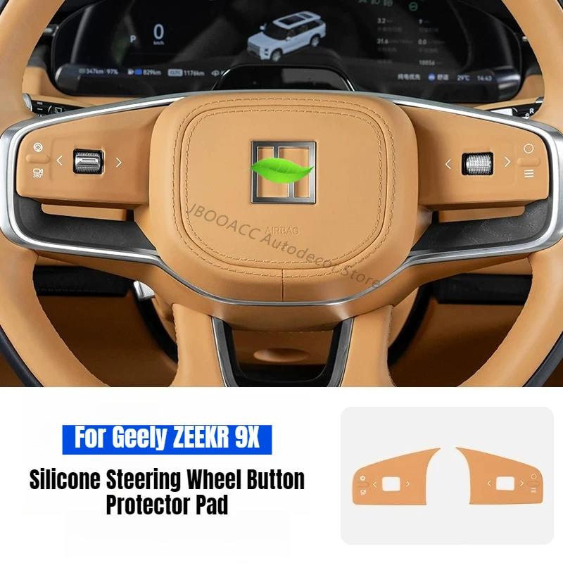 

For Geely ZEEKR 9X Silicone Car Steering Wheel Button Protector Pad Anti-scratch Electric Vehicle Interior Protective Pad Decor
