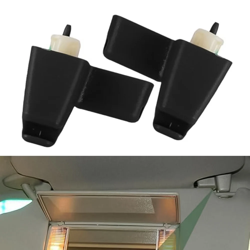 

Front Left Right Sun Visor Clips ABS Retainer for Range Rover L322 2003-2012 EGP000050 EGP000040 Black Set of 2