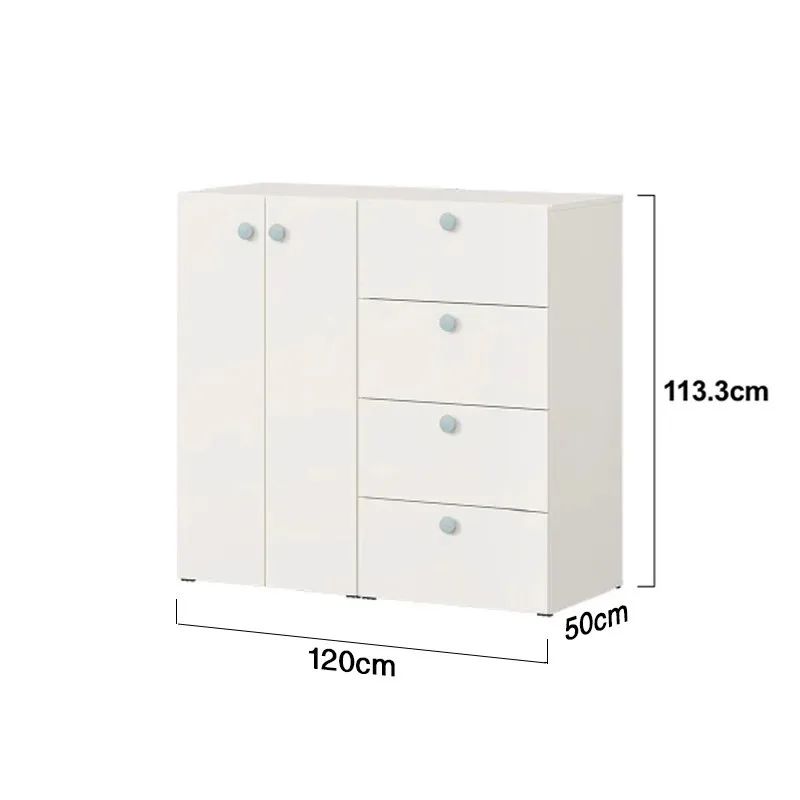 Solid wood wardrobe short storage combination, baby cream style baby wardrobe storage chest