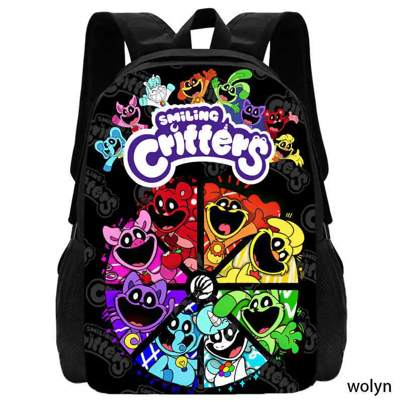 Smiling Mochila Critters Schoolbag Cartoon Anime Backpack,Light Weight Schoolbag Book Bag,Backpack for Children's Bags for Girls