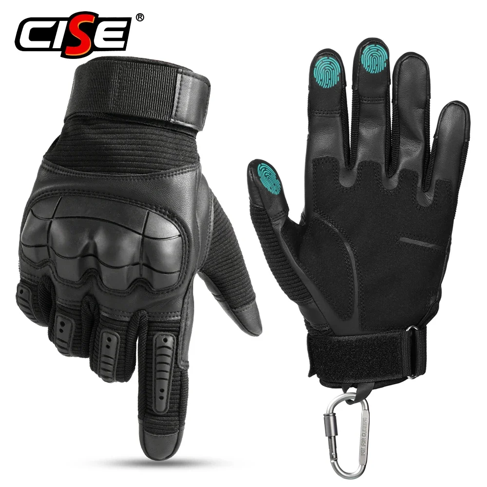 Touch Screen guanti da moto in pelle PU Motocross equipaggiamento protettivo moto Racing Hard Knuckle Full Finger Glove uomo donna