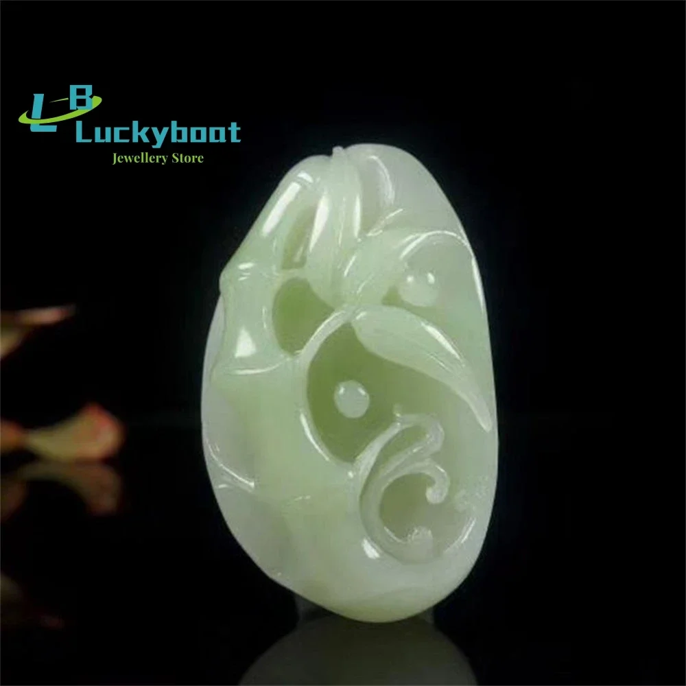 

Wenrunzhai Hetian Qinghai материал плавающий изумрудный нефритовый камень бамбуковая секция поднимает мужскую и женскую подвеску