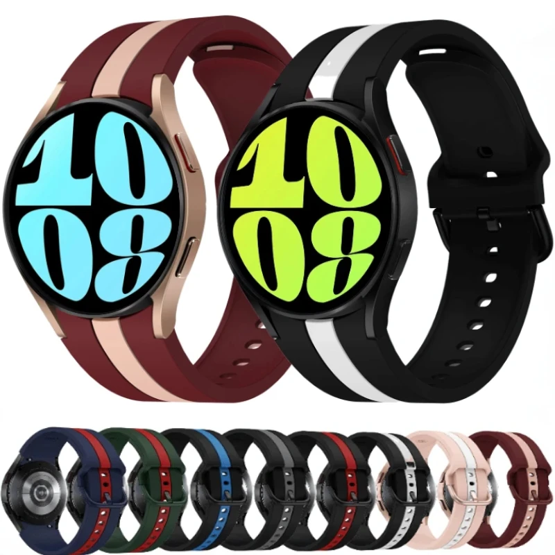 

Original Silicone Strap For Samsung Galaxy Watch 7/6/5/4 44mm 40mm 5 Pro 45mm No Gap Bracelet Watch 6/4 Classic 47mm 42mm Belt