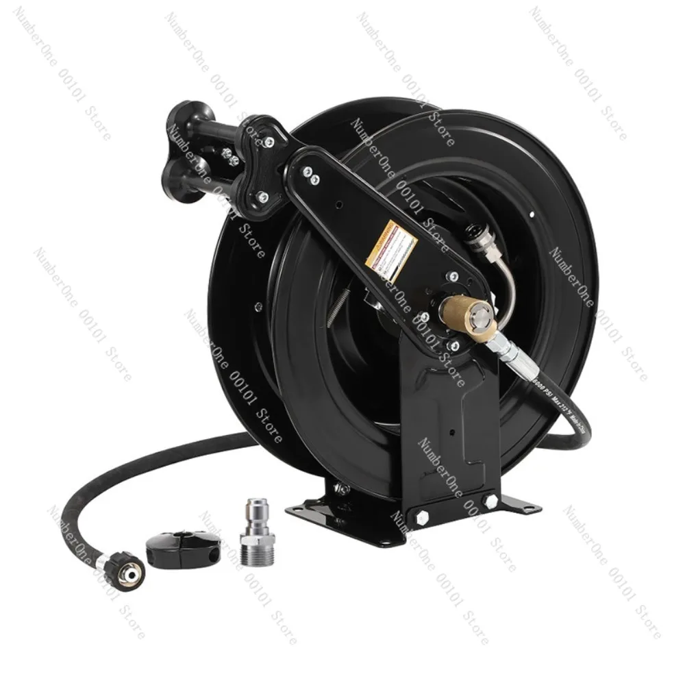 High-pressure automatic retractable hose reel - car wash steel wire hose reel - convenient automatic hose storage