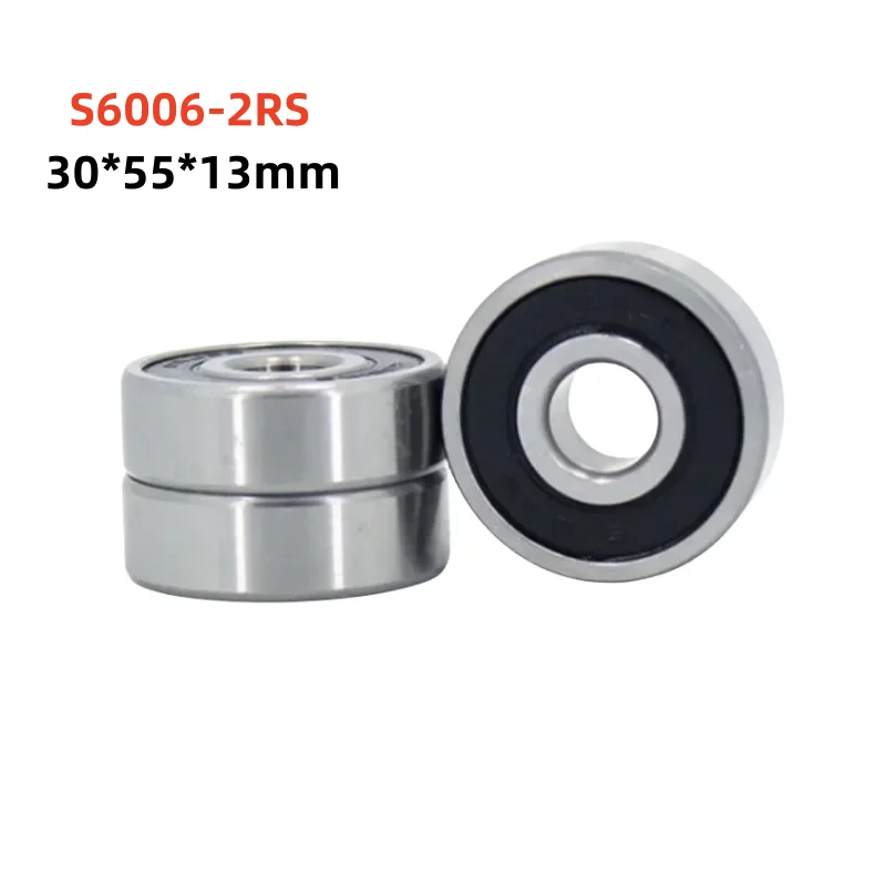 10pcs ABEC-5 Stainless steel bearing S6006-2RS 30*55*13mm Deep Groove Ball bearing S6006RS 30×55×13 mm