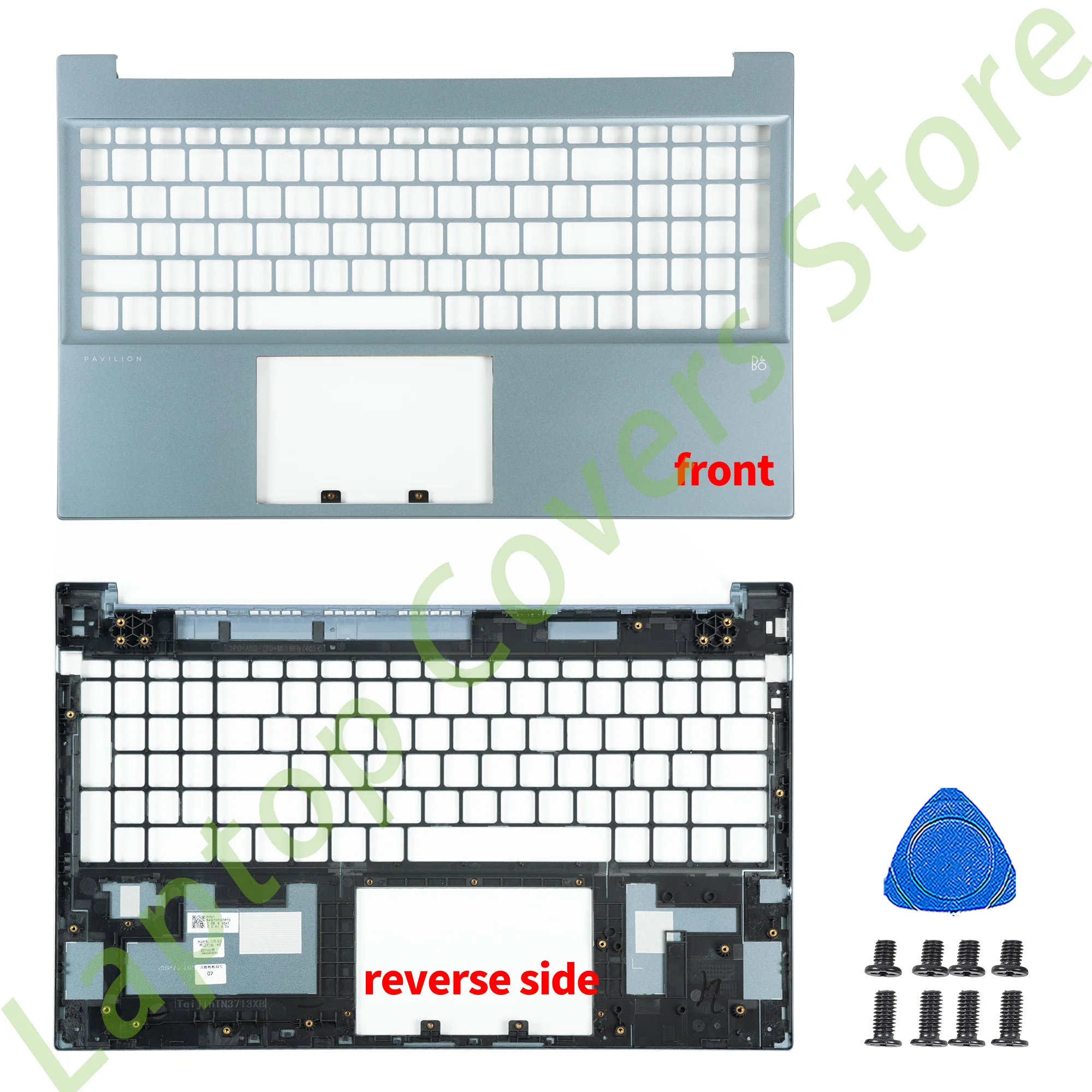 Picture 3: Covers For Pavilion 15 15-EG 15-EH 15Z-EH TPN-Q245/Q246 Palmrest Without SD port Bottom Parts Replace 15.6inch
